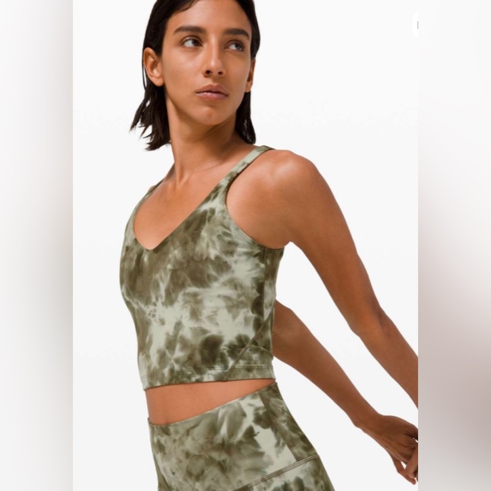 Lululemon Women Align Tank Diamond Dye Light Sage Army Green Dark Green‎ Sz 6